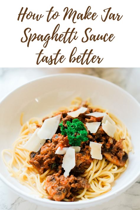 How To Spice Up Jar Spaghetti Sauce, Make Jarred Spaghetti Sauce Better, Make Jar Spaghetti Sauce Better, Jar Spaghetti Sauce Better, Jar Spaghetti Sauce How To Improve, Jarred Spaghetti Sauce How To Improve, How To Make Jar Spaghetti Sauce Better, Making Spaghetti Sauce, Prego Sauce