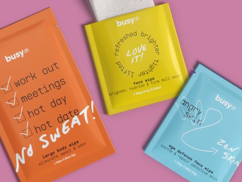 Busy Co.: The World's First Zero-Waste Wipes on Packaging of the World - Creative Package Design Gallery Wet Wipes Packaging Design, Wipes Packaging Design, Sheet Mask Photography, Wipe Packaging, Wet Wipes Design, Natural Odor Absorber, Sachet Design, Tea Package Design, Wet Wipes Packaging