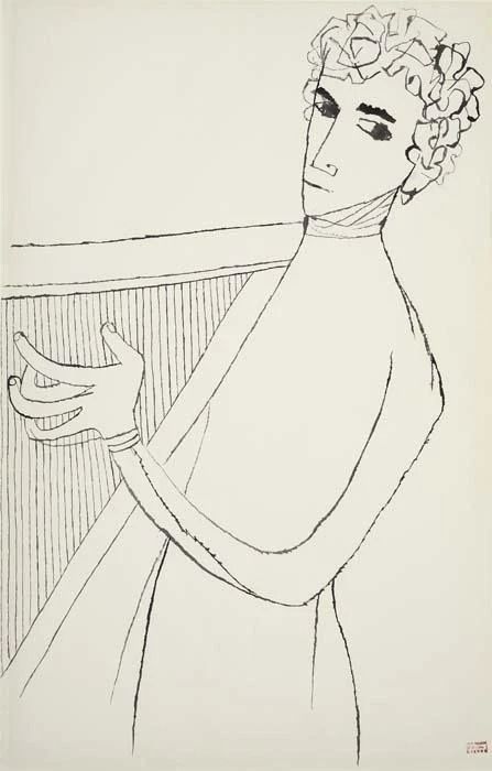 Ben Shahn | Young Man Playing Lyre (1969) | MutualArt Sketches Of Men, Art Work On Canvas, City College Of New York, Art For Change, Ben Shahn, Social Realism, Smart Set, Jewish Art, Drawing Images