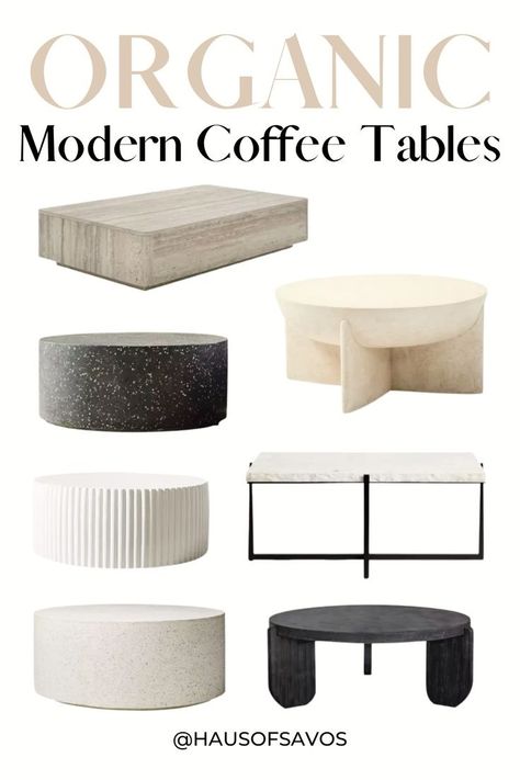 Modern Living Room Furniture Ideas, Living Room Table Ideas, Home Pottery Studio, Living Room Style Ideas, Organic Coffee Table, Room Style Ideas, Room Table Ideas, Modern Cocktail Tables, Coffee Tables Living Room