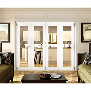 Internal Folding & Sliding Doors - Interior Timber Doors -Doors & Windows | Wickes White Bifold Doors, Internal Bifold Doors, Living Room Sliding Doors, Bifolding Doors, Modern Patio Doors, Lounge Diner, Internal Folding Doors, Floor To Ceiling Curtains, Internal Glazed Doors