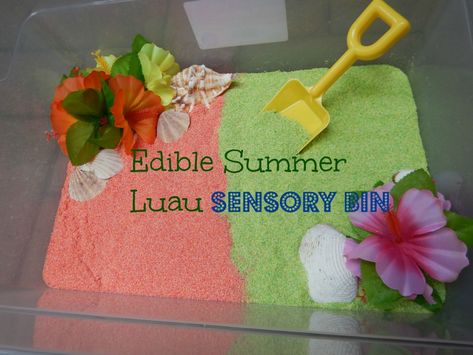 Sensory Bin Ideas For Toddlers, Sand Recipe, Edible Sand, Sensory Bin Ideas, Sands Recipe, Red Robins, Infant Lesson Plan, Hawaiian Crafts, Lesson Plans For Toddlers