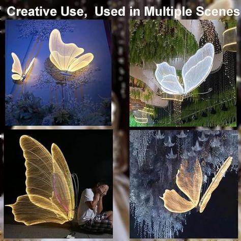 CAMINI Wedding Butterfly Floor lamp Creative Butterfly Ceiling Lamp Butterfly Hanging Decoration Props for Wedding Party(60cm/23.6in,Warm,2PCS) - Amazon.com Insect Wedding, Butterfly Ceiling, Butterfly Hanging Decorations, Props For Wedding, Butterfly Hanging, Wedding Butterfly, Creative Butterfly, Butterfly Wedding, Event Party