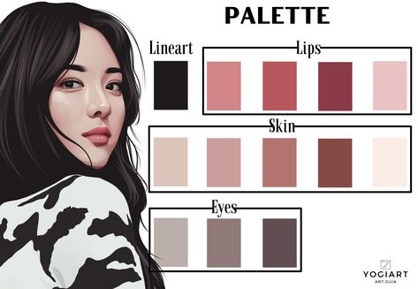 yuna vexel ITZY art digital paint vexel Palette Skintone Palettes Ibis, Skin Color Palette Digital Art Anime, Vexel Art Color Palette, Digital Art Skin Palette, Vexel Art Palette, Vector Art Color Palette, Digital Art Pallete, Color Skin Palette, Skin Pallete Digital Art