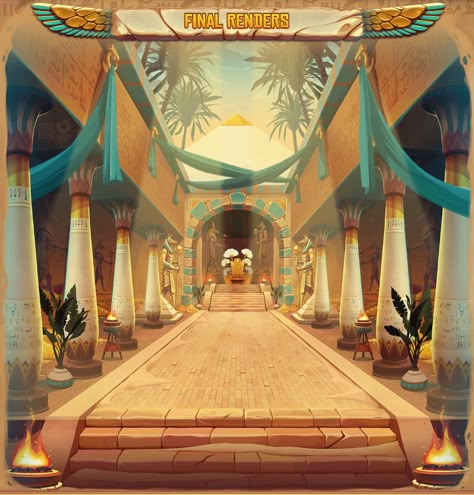 Ramesses Rumble on Behance Ancient Egypt Aesthetic, Egypt Games, Egyptian Theme, Ancient Egyptian Architecture, Egypt Concept Art, Anime Egyptian, Ancient Egyptian Goddess, Egyptian Temple, Play Slots Online