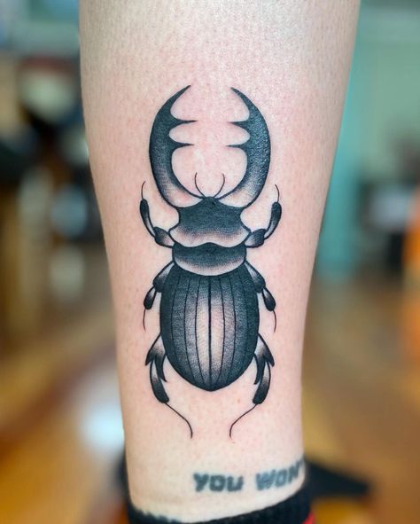 Beetle Tattoo Neo Traditional, American Traditional Insect Tattoo, American Traditional Beetle, Traditional Beetle Tattoo, Traditional Bug Tattoo, Tattoo Sweater, Beetle Drawing, Today Tattoo, Alchemy Tattoo