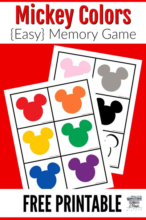 Mickey Colors Memory Game Mickey Mouse Learning Activities, Color Memory Game, Disney Preschool Activities Learning, Mickey Mouse Activities Preschool, Disney Memory Game, I Know My Colors Free Printable, Disney Learning Activities, Preschool Disney Theme, Disney Activities For Toddlers