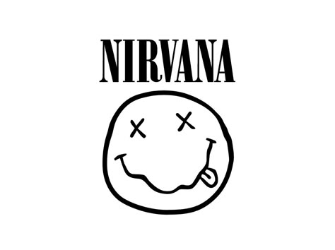 Logo Nirvana, Nirvana Logo, Nirvana, Black And White, Handmade Gift, White, Clothes, Black