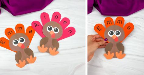 Name Turkey Craft For Kids [Free Template] November Name Craft Preschool, Name Turkey Preschool, Turkey Name Craft, Thanksgiving Arts And Crafts For Toddlers Printable, Turkey Name Activity Preschool, Thanksgiving Name Craft, Preschool Name Tags, Turkey Activity, Thanksgiving Books