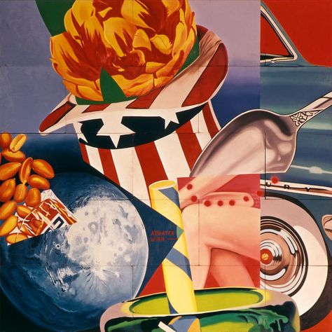 World's Fair Mural, 1963-64. (James Rosenquist) Weisman Art Museum, Richard Hamilton, James Rosenquist, Robert Rauschenberg, Vintage Pop Art, Jasper Johns, Roy Lichtenstein, David Hockney, Gcse Art