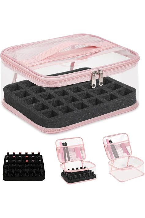 Clear Nail Polish Organizer Holds 30 Bottles PVC Nail Polish Case See-Through Nail Supplies with Manicure Tools Storage Sections, Portable Travel Nail Tech Carrying Bag for Storage Display Nail Polish Case, Tools Storage, Nail Polish Organizer, Clear Nail, Clear Nail Polish, Nail Supplies, Storage Display, Nails Fall, Clear Nails