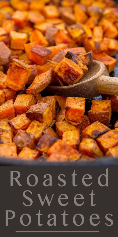 Sweet Potato Side Dish, Sweet Potato Recipes Roasted, Sweet Potato Sides, Cubed Sweet Potatoes, Potato Sides, Potato Side Dishes, Healthy Veggies, Minced Meat, Orange Recipes