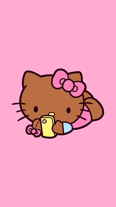 Brown Hello Kitty Wallpaper, Hello Kitty Lockscreen, Brown Hello Kitty, Hello Kitty Boy, 헬로키티 배경화면, Hello Kitty Wallpaper Hd, Images Hello Kitty, Wallpaper Iphone Boho, Walpaper Hello Kitty