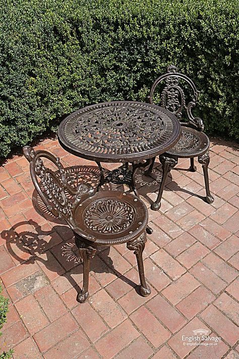 Outdoor Tables And Chairs - Visit Amazon.com to get the best tips. Iron Chairs, Cozy Patio, Outdoor Tables And Chairs, Iron Chair, Garden Store, Tables And Chairs, Outdoor Table Settings, Lawn Chairs, Iron Furniture