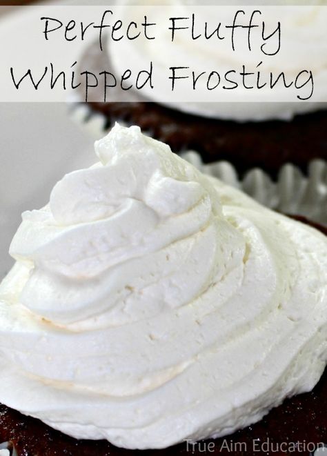 This Whipped Cream frosting is perfect and here’s why.  It’s not too sweet.  It keeps it’s shape.  There’s only 4 ingredients.  It doesn’t melt at room temp and it doesn’t separate in the refrigerator.  Best of all, my kids love it and I don’t feel too bad about letting them eat it. Don’t you hate […] Whipped Icing Recipes, Fluffy Frosting Recipes, Whipped Cream Frosting Recipe, Perfect Whipped Cream, Frost Cupcakes, Cupcake Frosting Recipes, Whipped Icing, Frosting Recipes Easy, Recipes With Whipping Cream