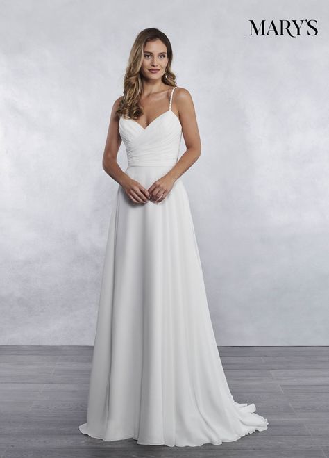 A Line Chiffon Wedding Dress, Ruched Bodice Wedding Dress, Plain Wedding Dresses, Wedding Dresses For The Beach, Disney Princess Wedding Dresses, Bodice Wedding Dress, Modern Mermaid, Plain Dresses, Plain Wedding Dress