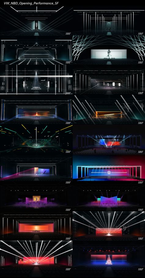 VW NBD 2019 on Behance Interactive Lighting, Stage Lighting Design, Concert Stage Design, Adobe Audition, Nightclub Design, Laser Show, Stage Set Design, Church Stage Design, Event Stage