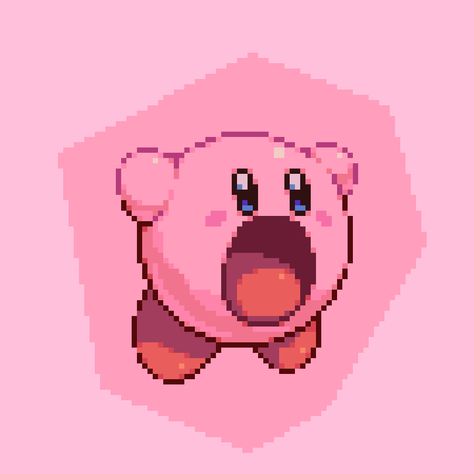 Kirby Inhale, Pixel Kirby, Kirby Video, Kirby Pics, Kirby Pictures, Sprite Art, Kirby Memes, Kirby Stuff, Pixel Characters