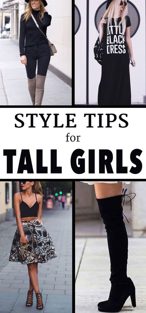 I’ve always had to embrace my height, from an early age I have always been taller than the vast majority of my classmates. Being 5’11 shopping for clothes is no easy task, so that’s why I’ve created this list of 20 style tips that I have found... Tall Girl Dresses, Tall Girl Outfits, Tall Women Fashion, How To Have Style, Black Dress Style, Tall Girl Fashion, Moda Hippie, Tall Fashion, Look Short