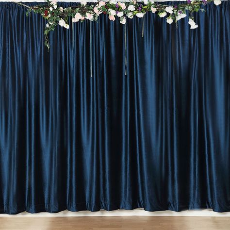 Velvet Backdrop, Backdrop Curtains, Backdrop Fabric, Sequin Backdrop, Navy Blue Velvet, Blue Backdrops, Photo Booth Backdrop, Velvet Curtains, Velvet Color