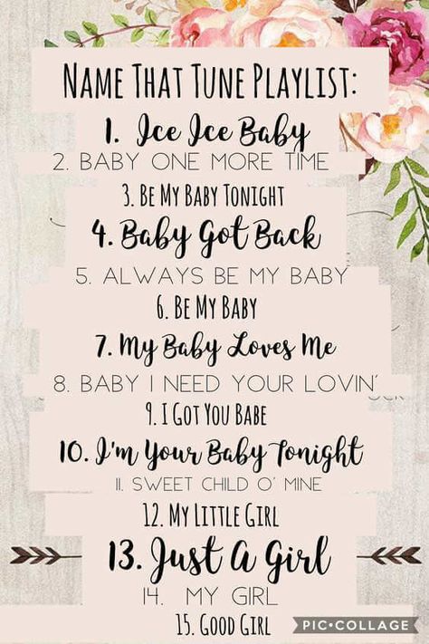 These baby shower games for large groups are sure to make you the baby shower hostess with the mostest! Check these out for some easy ice-breaking fun. #FunBabyShowerGamesforAll #babyshowergames #babyshower #babyshowerideas Baby Shower Playlist, Shower Playlist, Baby Shower Games For Large Groups, Easy Baby Shower Games, Baby Shower Games Coed, Name That Tune, Idee Babyshower, Coed Baby Shower