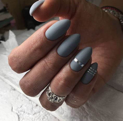 Sns Nails Colors, Matte Nail Art, Matte Nails Design, Gray Nails, Nail Design Ideas, Striped Nails, Best Nail Art Designs, Nails Polish, Matte Nails