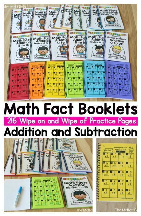 Math Facts Booklets- Help your students build number fluency and master addition and subtraction with these simple booklets! Number Fluency, Master Addition, Math Facts Addition, Math Fact Practice, Math Fluency, Math Fact Fluency, Math Intervention, Math Addition, Math Methods