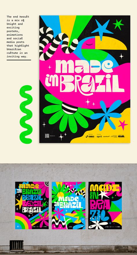 Made in Brazil on Behance Promo Flyer Design, Culture Branding, Kindness Design, Brazilian Culture, Lettering Procreate, Promo Flyer, History People, Street Party, Graphic Design Layouts