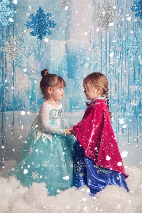 Elsa and Anna Frozen Photoshoot, 3rd Birthday Pictures, Olaf Snow, Princess Shot, Princess Photo Shoot, Frozen Photos, Elsa Birthday Party, Frozen Birthday Theme, Elsa Birthday