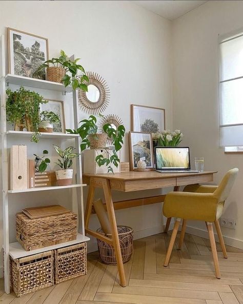 Aesthetic Desk Ideas, Gym At Home Ideas, Mini Gym At Home, Mini Gym At Home Ideas, Aesthetic Work Desk, Desk Decor Ideas, Home Ideas Kitchen, Cozy Desk, Gym At Home