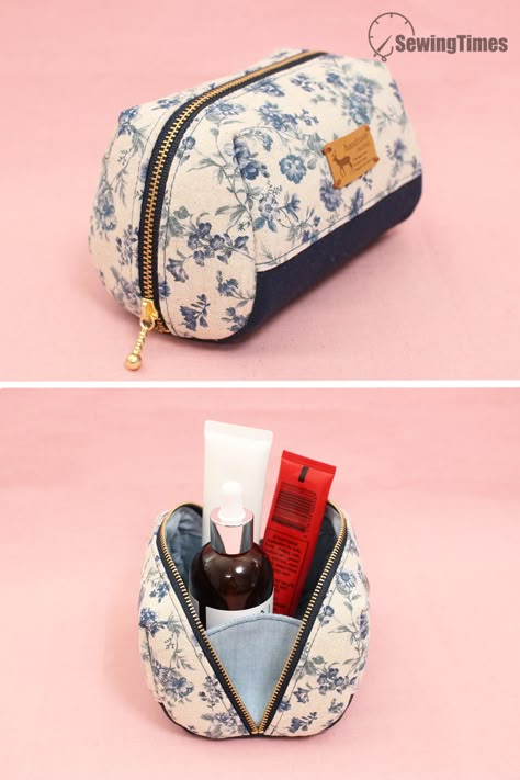 DIY LOVELY POUCH BAG TUTORIAL | Makeup Bag Design Idea Sewing Pattern [sewingtimes] No Sew Purse, Diy Pouch Bag, Sew Purse, Hand Bags Ideas, Makeup Bag Pattern, Diy Coin Purse, Diy Pouch, Woman Purse, Diy Makeup Bag