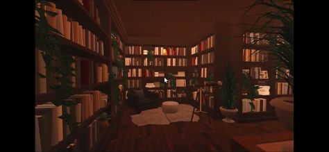 Bloxburg Library Ideas Aesthetic, Bloxburg Home Library, Bloxburg Reading Area Ideas, Bloxburg Bookcase Ideas, Bloxburg School Library, Library Ideas Bloxburg, Library Room Bloxburg, Bloxburg Bookstore Ideas, Secret Room Bloxburg Ideas