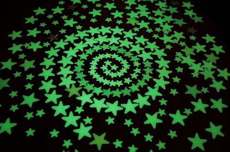 Glow in the dark stars or other toys might be fun as well. Stars Glow In The Dark, Arte Hippy, Glow In The Dark Stars, Dark Stars, Quirky Girl, Dark Star, Dream Room Inspiration, Cute Room Decor, Star Stickers