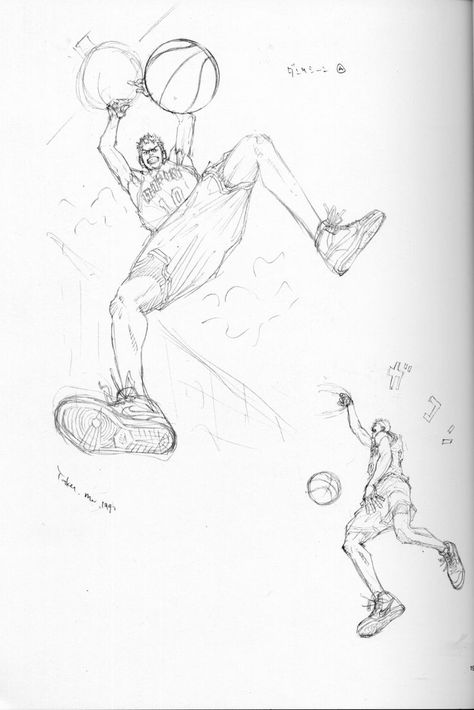 Libro The Art of Takehiko Inoue Illustrations Basketball Comic, Basketball Manga, Basketball Drawings, Inoue Takehiko, Slam Dunk Manga, Slam Dunk Anime, Basket Drawing, Anatomy Sketches, Basketball Art