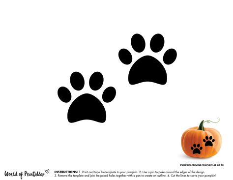 50 Easy Pumpkin Carving Stencils + The Ultimate Guide To Pumpkin Carving Easy Pumpkin Carving Stencils, Paw Print Pumpkin, Best Pumpkin Carving, Printable Pumpkin Carving Stencils, Pumpkin Carving Stencils Templates, Cute Pumpkin Faces, Printable Pumpkin Stencils, Pumpkin Stencils Free, Halloween Pumpkin Stencils