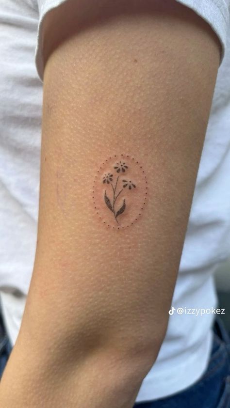 Aesthetic Collar Bone Tattoo, Hydrengas Tattoos, Mini Carnation Tattoo, Simple Flower Arm Tattoo, Lilly Of The Valleys Small Tattoo, Dainty Stamp Tattoo, Tiny Stamp Tattoo, Daffodil And Chrysanthemum Tattoo, Flower Placement Tattoo