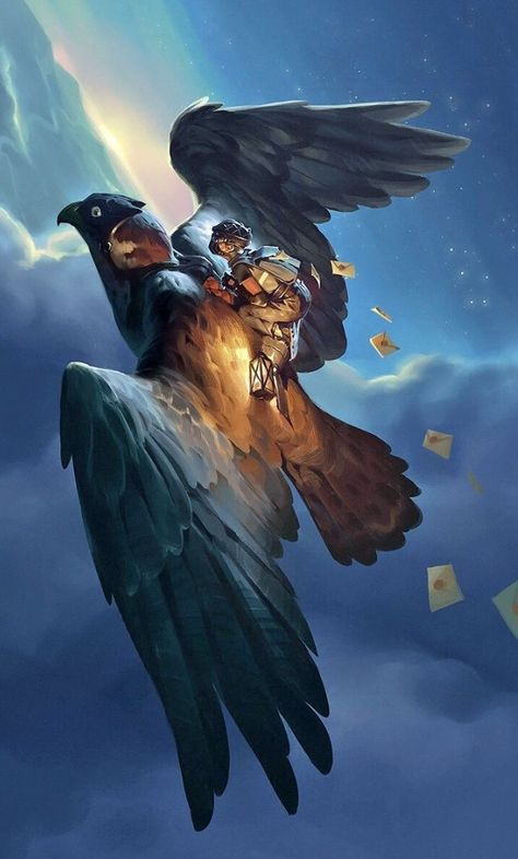 Giant Hawk Fantasy Art, Bird Rider Concept Art, Giant Bird Art, Fantasy Bird Mount, Fantasy Bird, Mythical Birds, Creature Artwork, All My Heart, Fantasy Creatures Art