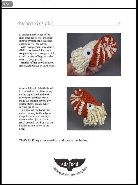 Nautilus Crochet Pattern, Crochet Nautilus, Beginner Crochet Tutorial, Freeform Crochet, Diy Crochet Projects, Craft Patterns, Crochet For Beginners, Pattern Books, Yarn Crafts