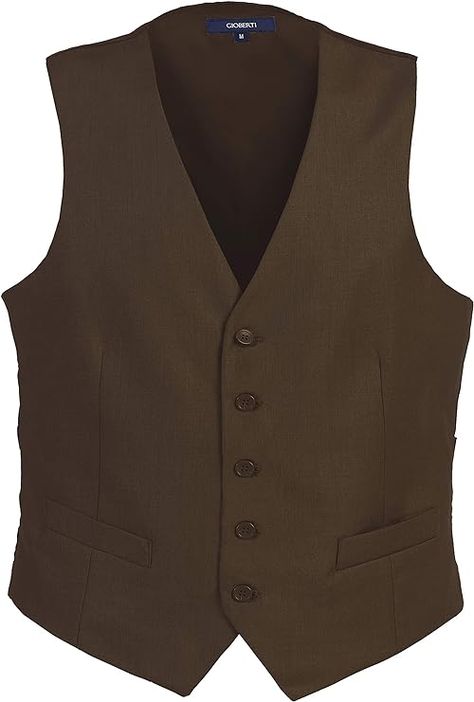 Gioberti Men's Formal Suit Vest Fit for Business or Casual Dress at Amazon Men’s Clothing store Brown Suit Vest, Brown Vest Men, Business Suit Vest, Tweed Vest, Mens Suit Vest, Suits Dress, Brown Vest, Sport Shirts, Formal Suit