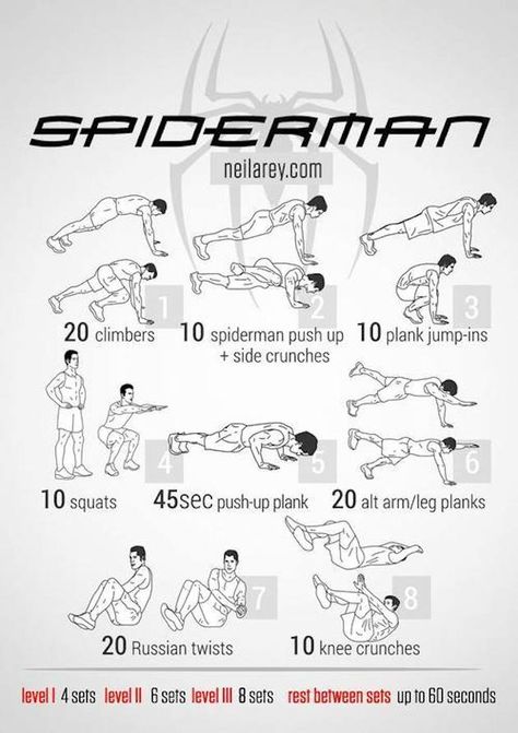 The ultimate workout compilation! (Part 1, 49 workouts) - Imgur Spiderman Workout, Nerdy Workout, Total Ab Workout, Hero Workouts, Total Abs, Fighter Workout, Superhero Workout, Workout Without Gym, Body Workout Plan