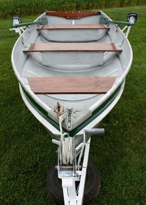 1957 Sea King Restoration | For the last week or so, I have … | Flickr Aluminum Boat Restoration, Aluminum Boat Paint, Boat Hacks, Boat Flooring Ideas, Bass Boat Restoration, Aluminum Jon Boats, Boat Remodel, Aluminum Boats, Boat Diy