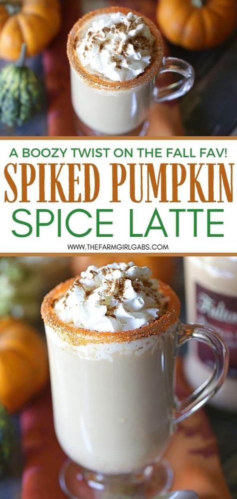 Spiked Coffee Recipe, Pumpkin Wars, Thanksgiving Alcohol, Drunken Pumpkin, Spiked Coffee, Fall Drink Recipes, Pumpkin Spiced Latte, Pumpkin Drinks, Sanding Sugar