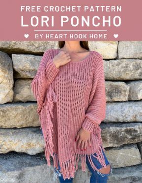 Free Crochet Pattern Lori Poncho Swancho Pattern Free Crochet, Crochet Poncho Free Pattern Woman Easy, Free Crochet Poncho Patterns Woman, Crochet Cape Pattern Free, Crochet Poncho Free Pattern Woman, Crochet Sweater Pattern Free Women, Hooded Poncho Pattern, Crochet Poncho With Sleeves, Witch Amigurumi