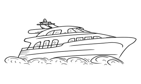 Yacht. Hand-drawn doodle yacht Yacht Drawing Simple, Yacht Illustration, Yacht Drawing, Silhouette Drawings, Small Yachts, Invitation Card Birthday, Silhouette Drawing, Yacht Party, Little Doodles