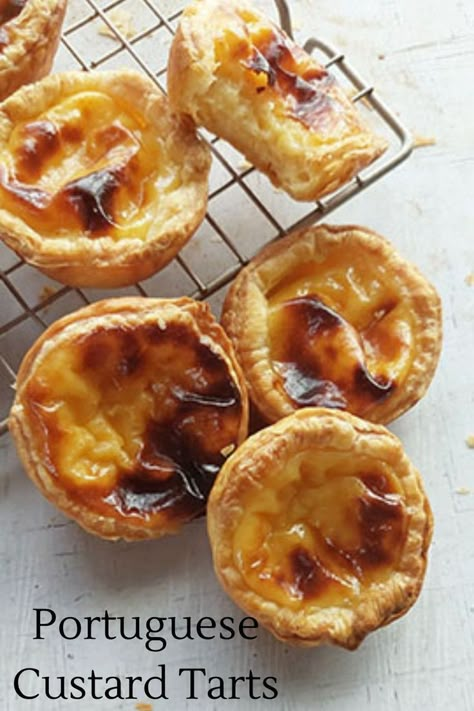 Tarts With Puff Pastry, Egg Custard Tart Recipe, Nata Recipe, Egg Custard Tart, Custard Tart Recipe, Natas Recipe, Portuguese Custard Tarts, Portuguese Tarts, Custard Tarts Recipe