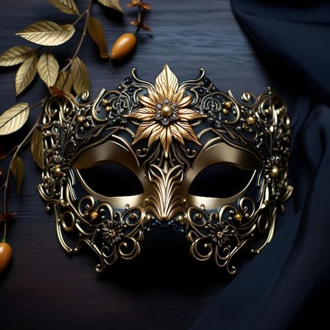 Photo gold masquerade venetian mask orna... | Premium Photo #Freepik #photo Aesthetic Masquerade, Photo Gold, Venetian Mask, Masquerade Mask, Fantasy World, Premium Photo, Mask, Gold, Design