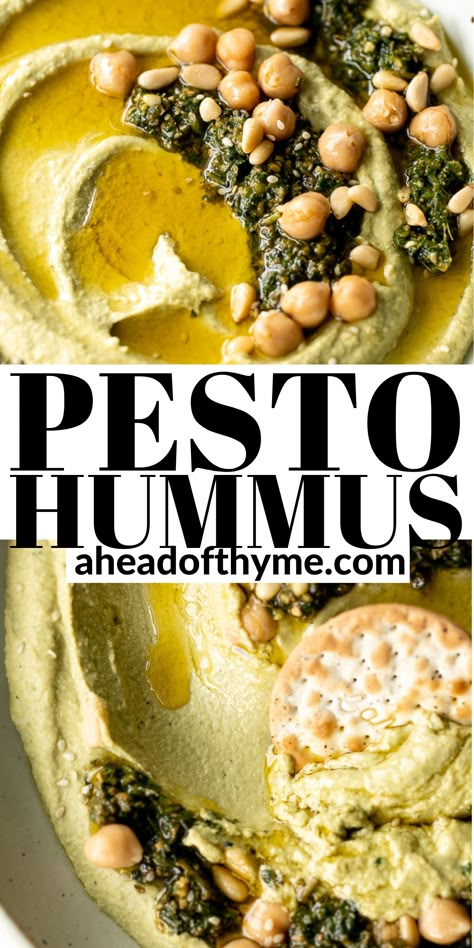 Pesto Hummus, Hummus Recipe Homemade, Creamy Hummus, Sauces Recipes, Avocado Hummus, Gluten Free Appetizers, Party Platter, Creamy Pesto, Homemade Hummus