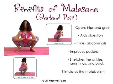 Malasana Pose, Posture Stretches, Garland Pose, Downward Dog Pose, Hip Opening Yoga, Pilates Stretches, Wall Pilates, Yoga Inspo, Hip Openers