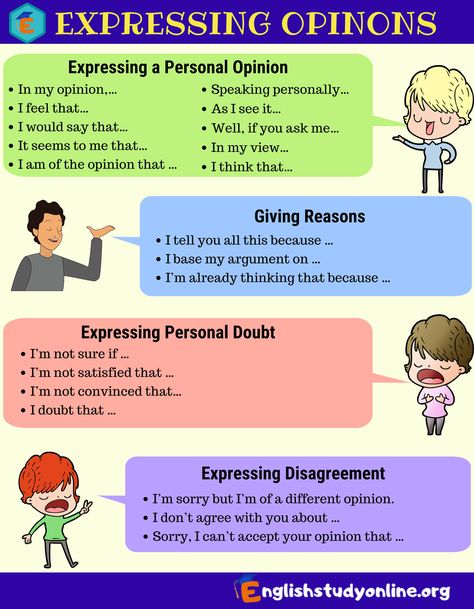 Useful Ways of Expressing Opinions in English - English Study Online Speaking Test Tips, English For Adults Beginners, English Debate, Toefl Vocabulary, English Primary School, Speaking Test, Ielts Academic, English Conversation Learning, English Grammar Rules