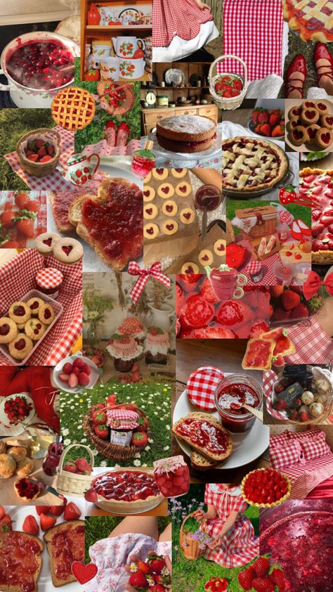 strawberry jam🍓🥧🍰 #strawberry #strawberries #strawberryjam #cottagecore #aesthetic #strawberryaesthetic #redaesthetic #cottagecoreaesthetic #summer #summeraesthetic #picnic #baking #bakingaesthetic Jamming Aesthetic, Cottage Core Picnic, Jam Strawberry, Cottagecore Picnic, Spring Tea Party, Picnic Birthday Party, Strawberry Tea, Strawberry Party, Picnic Birthday